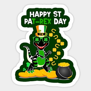 happy st pat rex day Dinosaur Sticker